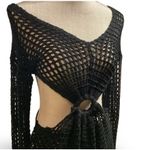 Fashion House Fishnet Crochet Romper Black Size L Photo 5