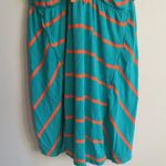 Free People Vintage Y2K Teal Green Orange Stripe Deep V Neck Racerback Tank Top Photo 6