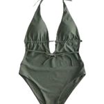 l*space L* ☼ Pamela Plunging Strappy Open Back One Piece Swimsuit ☼ Olive Green 10 Photo 3
