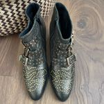 Lemare Italy Leather Ankle Cowboy Boots Metallic Green Gold 36 6 Photo 1