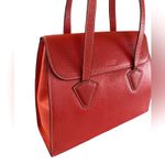 Loewe Red Textured Leather Shoulder Tote Bag Vintage Spain Authentic Luxury Photo 5