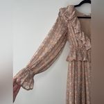 Moon River Anthropologie  Peasant Ruffle Long Sleeve Tired Maxi Dress Sz‎ XS Photo 5