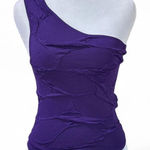 ZARA  Purple One-Shoulder Textured Top Photo 0