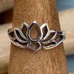 Sterling Silver Lotus Flower Toe Ring Midi RIng Silver Photo 0
