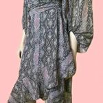 Cato NWT J/M printed wrap midi wild winter stony gray dress size L Photo 4