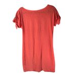 Talbots T Shirt Dress Embroidered Tie Sleeves Slub Knit Orange S? Photo 1