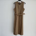 Everlane The Linen Belted Midi Dress 8 Tan Flax Minimalist Quiet Luxury Elegant Photo 7
