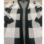Soho Apparel  long lined open front buffalo check cardigan size small Photo 2