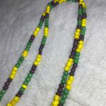 Beaded Glass & Wood Necklace 26in Purple Photo 2