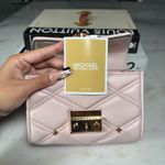 Michael Kors Michael  Serena Small Quilted Studded Crossbody Bag Blush New NWT Photo 9