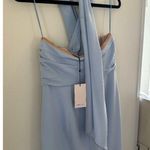 Cinq à Sept NEW Cinq a Sept Adela Tie-Back Trumpet Midi Dress in Light Blue Photo 4