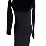 Helmut Lang  Black Bodycon Long Sleeve Cutout Dress Size M/L Photo 0
