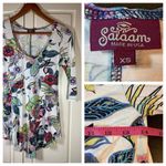 Salaam Top Women's XS Floral Bloomcore Coastal‎ Grandma Festival Hippie Stretch Photo 1
