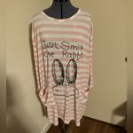 Women's Oversized Cartoon Pocket Nightgown Night Shirts (Pink/Rabbit) Pink Size undefined Photo 2
