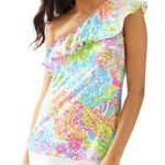 Lilly Pulitzer  One Shoulder Ruffle Neveah Top // Size Small Photo 0