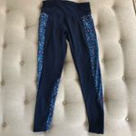 Zobha Z by  Blue Leggings Print Panel Zippers S 4 6 Photo 2