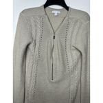 Women's Beige Zip Cable Knit Sweater Size S The New York Company Long Sleeve Photo 5