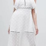 LIONESS  Cross Back Layered Folk Midaxi‎ Dress in White Boho Size US Small Photo 0