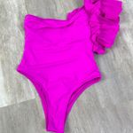 ZARA Large Ruffle Swimsuit fuchsia Pink Size Small Photo 1