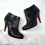 Christian Louboutin Belle Python Crystal Stiletto Heeled Ankle Boots Black 37.5 Photo 0