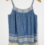 Soft Joie  Agneza Chambray Fringe Tank Top Linen Cotton Blend Size Medium New Photo 2