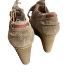 Nine West Vintage America Collection Suede Wedge Ankle Boots Taupe Lace Up 9.5 Photo 3