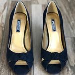 American Living Consuelo Black Open Toe Bow Tie Fabric Heels, sz. 7 Photo 6