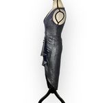 Aidan AIDAN MATTOX Draped Dress Women's 4 Gunmetal Asymmetrical Sleeveless RTR Gray Photo 3