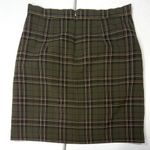 Nicole Miller  green plaid mini skirt with pockets size 4 Photo 5