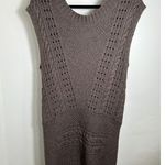 Free People  Brown Sleeveless Cable Knit Sweater Dress Wool Blend Size Medium Photo 1