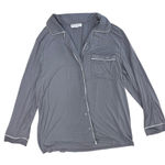 Barefoot Dreams  Luxe Milk Jersey Piped Pajama Top Women's Size Large Gray Modal Photo 0