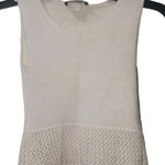 Custom Designed Knit Tank Top Sleeveless Open Knit‎ Hem Casual Size XS Photo 0