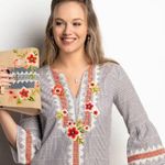 Spartina 449 Fleur de Vigne Flare Sleeve Tunic Dress Size XS Photo 1