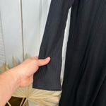 Caslon Women's Black Ribbed Polo Collar Dress Size M Long Sleeve Knee Length Photo 3