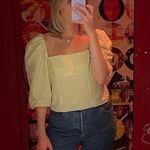 Vince Green Cotton Square Neckline Three-Quarter Sleeves Draped Top Size 12 Photo 12