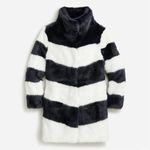J.Crew NEW  Women’s Collection Faux Fur Topcoat in Stripe XXS Photo 6