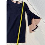 Nicole Miller NWT  Mini Sheath Dress Navy Blue & Pink Bell Sleeve Career Size 8 Photo 4