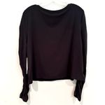 Athleta  All Around Ruched Tshirt Long Sleeves Cropped Women's XL Black‎ Casual Photo 6