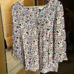 Jane and Delancey  Boho Spring Floral Long Sleeve Blouse Size Large Photo 6