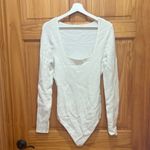 Abercrombie & Fitch  Size Medium Ribbed Square Neck White Bodysuit Photo 1