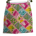 Lilly Pulitzer Vintage  Patchwork Cotton Short Skirt Size 6 Lemons Floral Photo 0