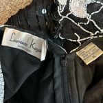 Vtg Lawrence Kazar Silk Beaded Formal Dress Sz XL Black White Sequin Long Sleeve Photo 11