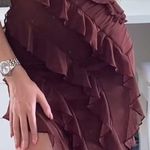 Oh Polly Viral Nevali Ruffle Maxi bodycon Dress in Brown Photo 2
