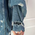 ZARA [] Long Distressed Denim Jacket-Medium Photo 5