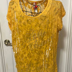 Apple Bottoms 🌟🌟🌟BOGOHO🌟🌟🌟Yellow Sequin Flutter Sleeve Blouse-3X Photo 0