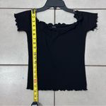 Iris basic  Women Black Ribbed Off Shoulder Top size Small. Photo 6