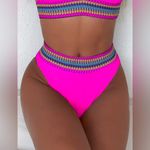 SheIn Women’s Contrast Trim High Waisted Bikini Top and Bottom Photo 4