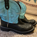 Justin Boots Justin Gypsy Gemma Leather Cowgirl Boots Black Turquoise Womens 10 B L9905 Photo 0