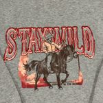 NWOT Western Woman’s Grey Graphic Hoodie Gray Photo 1