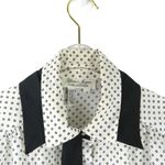 Laura and Jayne White and Black Bow Collar Vintage Diamond Print Blouse Size 8 Size M Photo 2